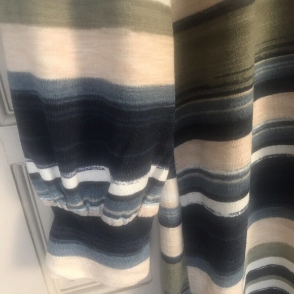 Almost Famous Sweater Dress Sz2X Mock Neck/Cuffs Neutral Stripes Runs SMALL - Picture 4 of 7